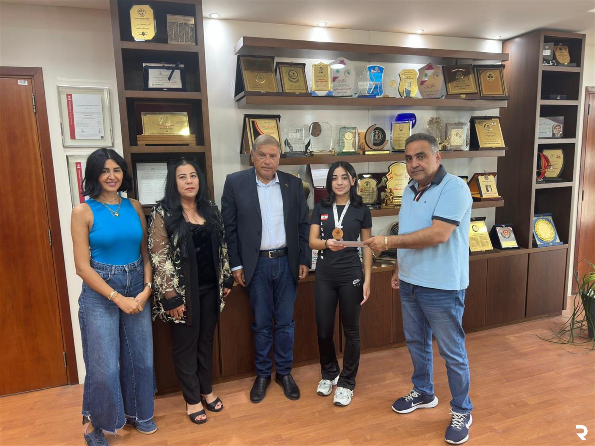  Seklaoui honors Lebanese athlete Ninar Hussein for achievements at West Asia Championship